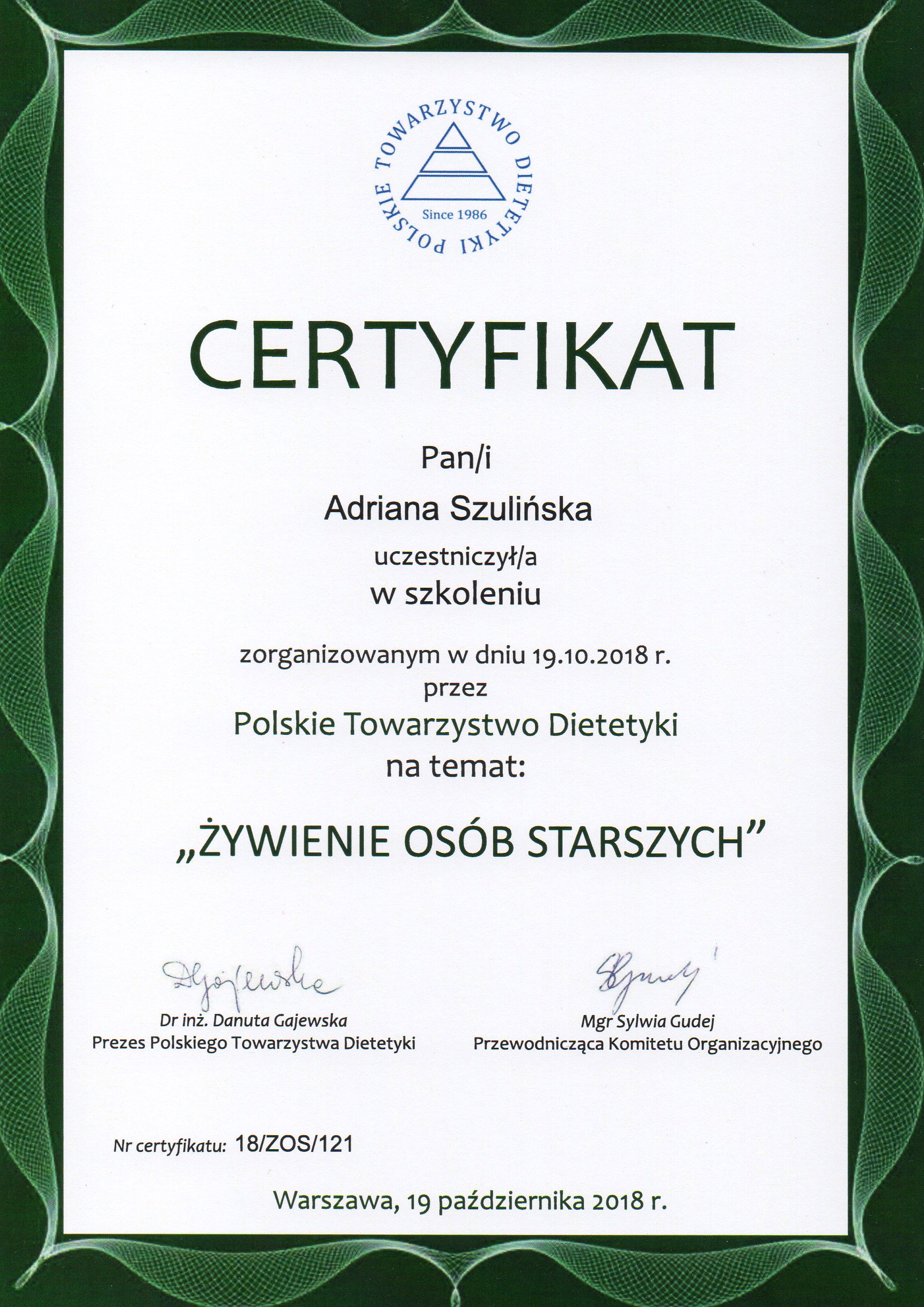 Certyfikat/dyplom