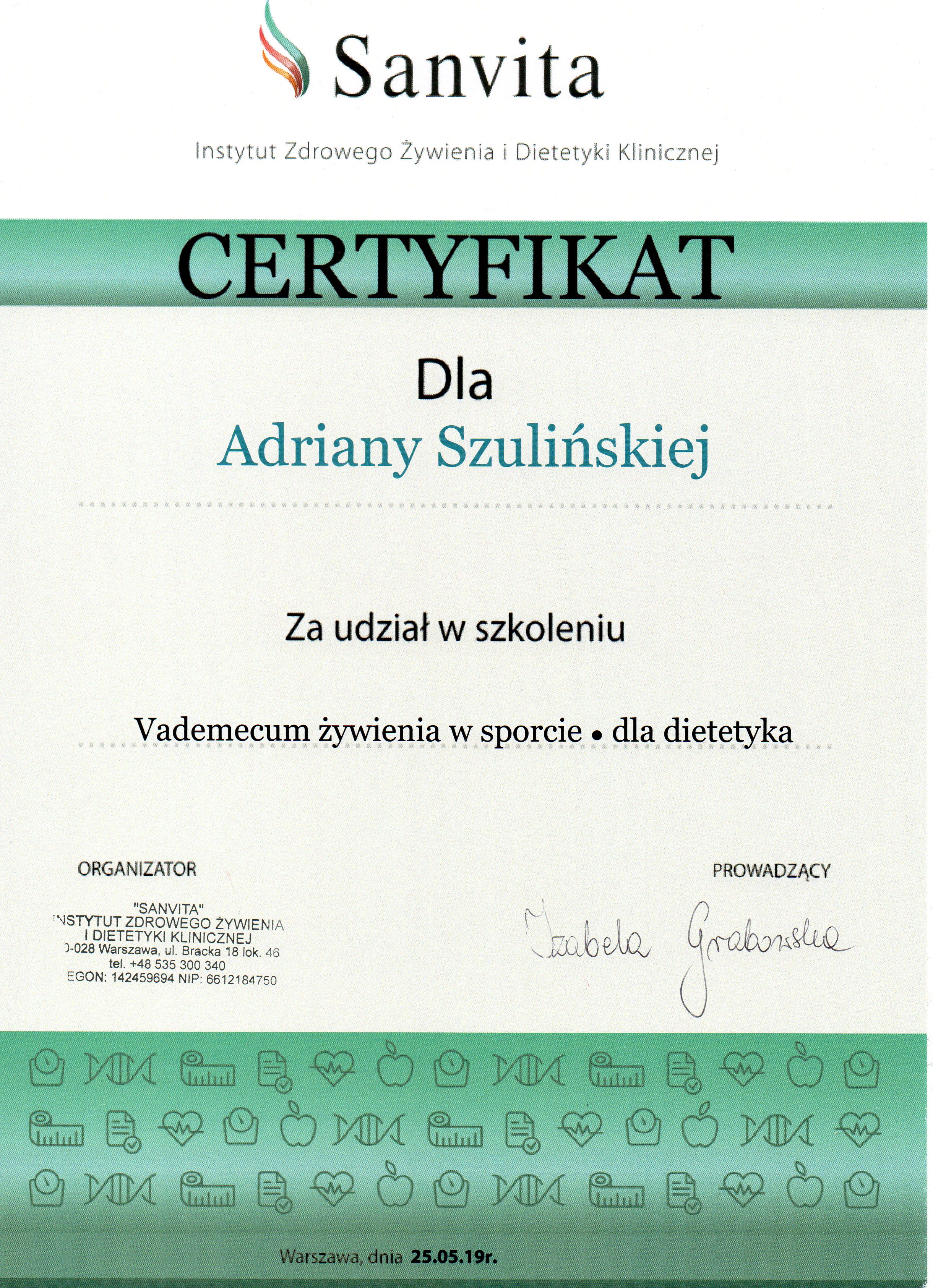 Certyfikat/dyplom