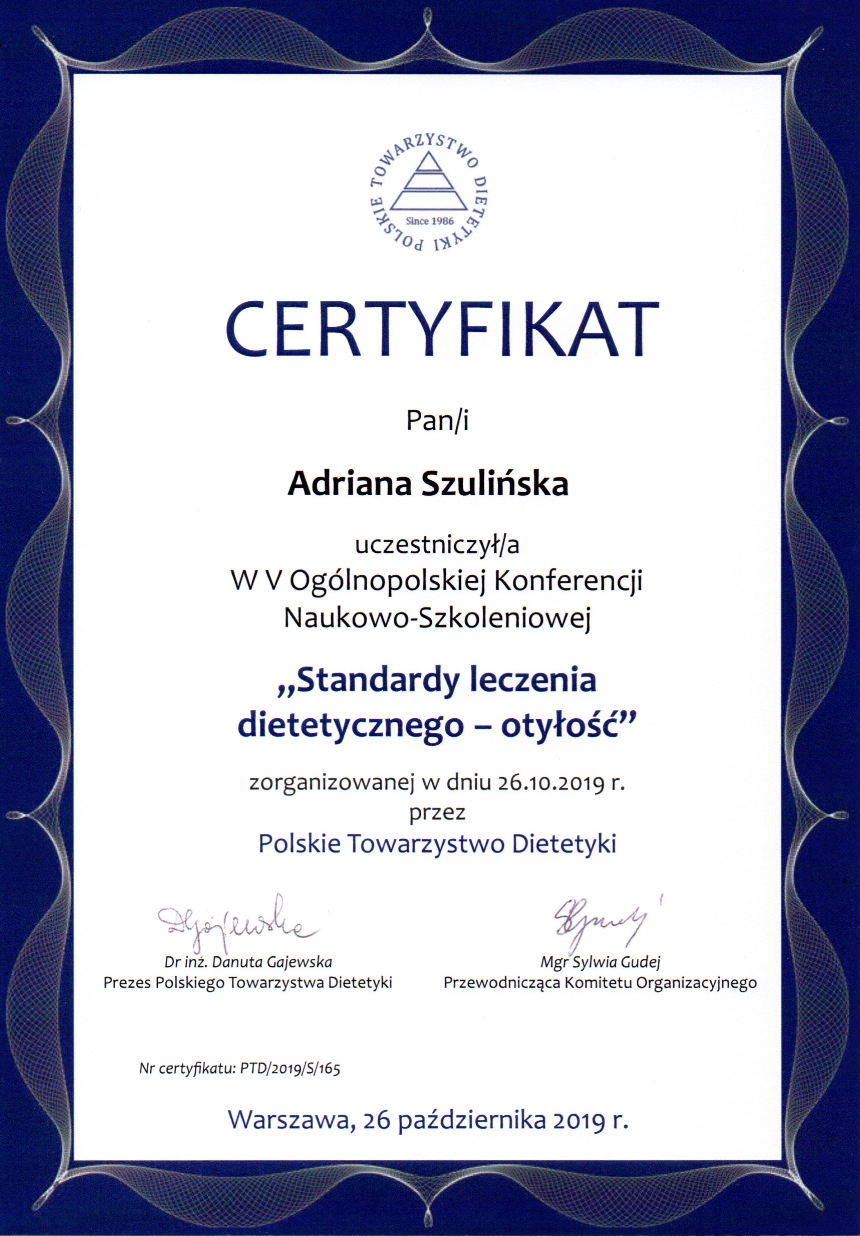 Certyfikat/dyplom